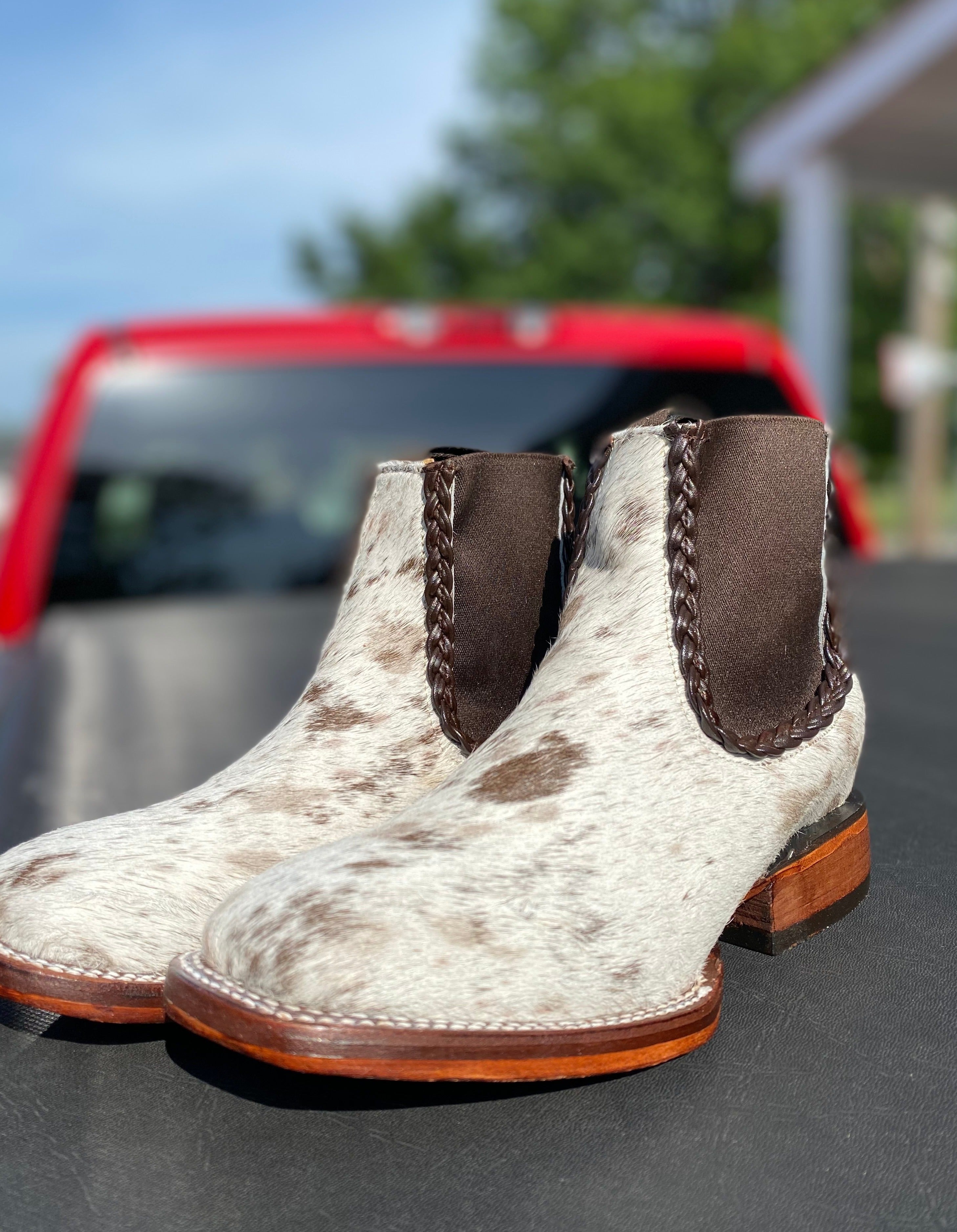 Cowhide boots hot sale