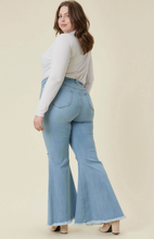 Load image into Gallery viewer, Plus Sky Distressed Bell Bottom Jeans
