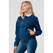 Load image into Gallery viewer, Sherpa Women&#39;s Denim Jacket - Dark Blue
