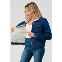 Load image into Gallery viewer, Sherpa Women&#39;s Denim Jacket - Dark Blue
